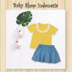 Baju Blouse Anak Mustard Brocade Flow  large