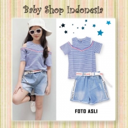 Blouse Babol Salur biru  large