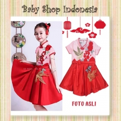 Dress Cheongsam Anak Pink  large