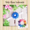 H093 Bandana Ribbon Flower Pearl 25 biru tua  medium