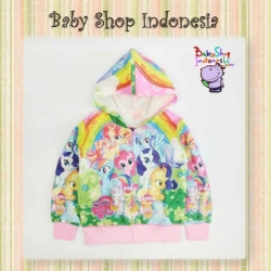 Jaket Hoodie Anak Pony Pink  large