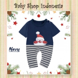 LJ181 Jumpsuit Bayi Santa Navy Baju Natal Bayi Baju Bayi Santa Navy  large