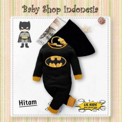 LJ182 Jumpsuit Bayi Superhero Black Baju Bayi Superhero Kostum Bayi Superhero Black  large