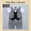 LJ190 Jumpsuit Tuksedo Bayi Murah Baju Pesta Bayi Laki laki Romper Pesta Bayi Cowok Import Dasi Kupu Salur Abu  medium