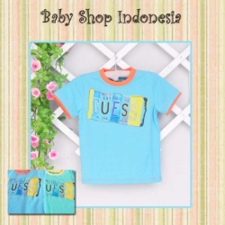 LK117 T shirt Kaos Guesss Plate 55 Biru copy  large