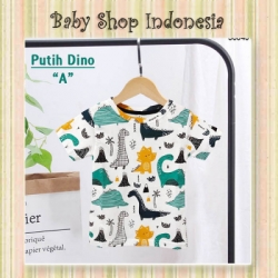 LK183 Tshirt Anak Import Kaos Anak Murah Baju Anak Dino White  large