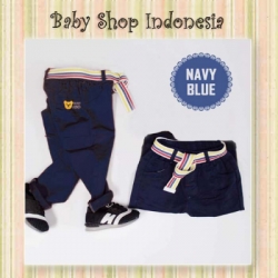 LT079 Celana Panjang Katun Anak Navy Blue Bear  large