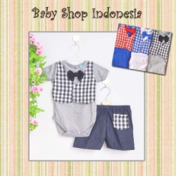 LU297 Setelan Jumpsuit dan Celana Rompi Kotak 68 Abu copy  large