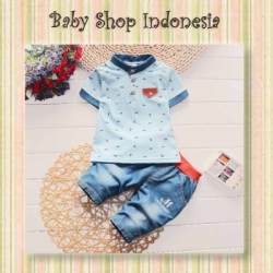 LU362 Setelan Korean Style Biru  large