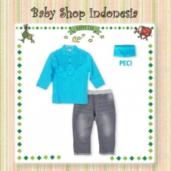 LU480 Baju Koko Anak Import MC Bordir Celana Panjang Softjeans Baju Koko Anak Murah Biru  large