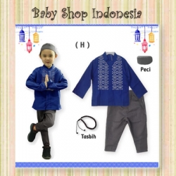 LU575 setelan koko panjang biru H  large