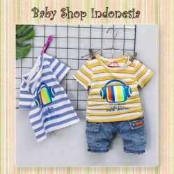 LU587 Setelan Baju Anak Headset Salur Cowok  large