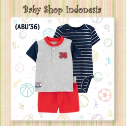 LU594 Setelan Baju 3 in 1 Grey 36  large