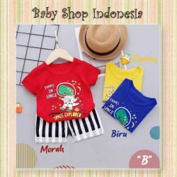 LU642 Setelan Kaos Anak Import Murah Dino Space Traveller Baju Anak Dinosaurus Lucu B  large