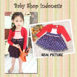 PD205 Dress Cardigan like Red Polka 105  large