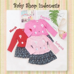 PD606 Mini Dress Anak Atasan Tunik Anak Bunny Floral  large