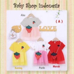 PD620 Dress Anak Import Murah Rok Anak Import Strawberry A  large