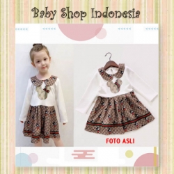 PD625 Dress Anak Premium GC Mick Mocca Dress Anak Lengan Panjang Import GC Mick  large