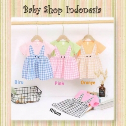 PD629 Rok Anak Import Mini Dress Anak Import Rabbit Kotak  large