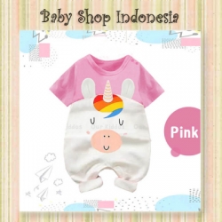 PJ161 Jumpsuit Bayi Import Jumper Bayi Animal Lucu Pink Unicorn  large