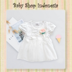 PK111 Blouse NEXT Brocade Tile 77  Putih  large