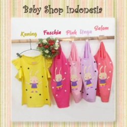 PK169 Atasan Kaos Anak Perempuan Import Tshirt Anak Perempuan Besar Babol Kelinci  large