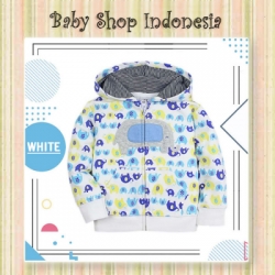 PK182 Jaket Bayi Import Jaket Anak Import Murah Jaket Hoodie Anak White Elephant  large