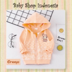 PK183 Jaket Anak Import Murah Jaket Hoodie Anak Bear Oranye  large