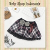PR074 Bawahan Rok Anak Import Tartan Hitam Grey Rose  medium