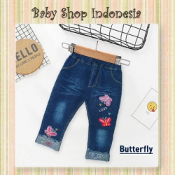 PT101 Celana Panjang Jeans Anak Perempuan Celana Panjang Jins Anak Cewek Sweet Butterfly  large