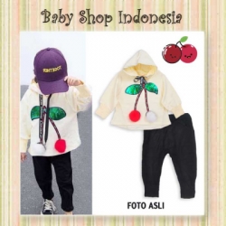 PU486 setelan cewek Big Cherry kuning  large