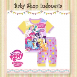 PU513 Setelan Piyama Anak Import Piyama Anak Celana Pendek Little Pony Purple  large