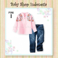 PU536 setelan cewek tunik i pink  large