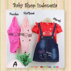 PU543 Set Overall Rok Anak Bunny A  large