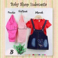 PU544 Set Overall Rok Anak Bunny B  large