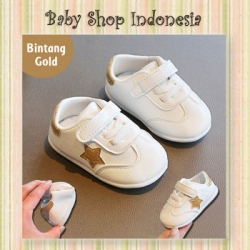 S1007 Sepatu Sneakers Anak Putih Sepatu Anak Kasual Sepatu Anak Branded Sepatu Anak Putih Cverse Star Gold  large