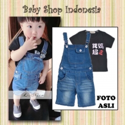 baju anak import celana overall anak celana softjeans anak celana pendek anak setelan anak import baju anak branded lnice overall celana anak dark blue jeans  large