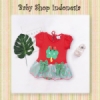 dress bayi cute tree merah  medium
