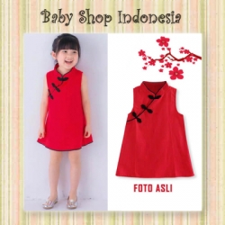 dress imlek kancing hitam  large