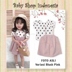 dress overall polkadot blushpink  large