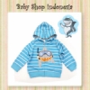 jaket shark biru  medium