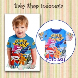 kaos anak superwings baju anak super wings  large