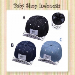 topi pad denim salur  large